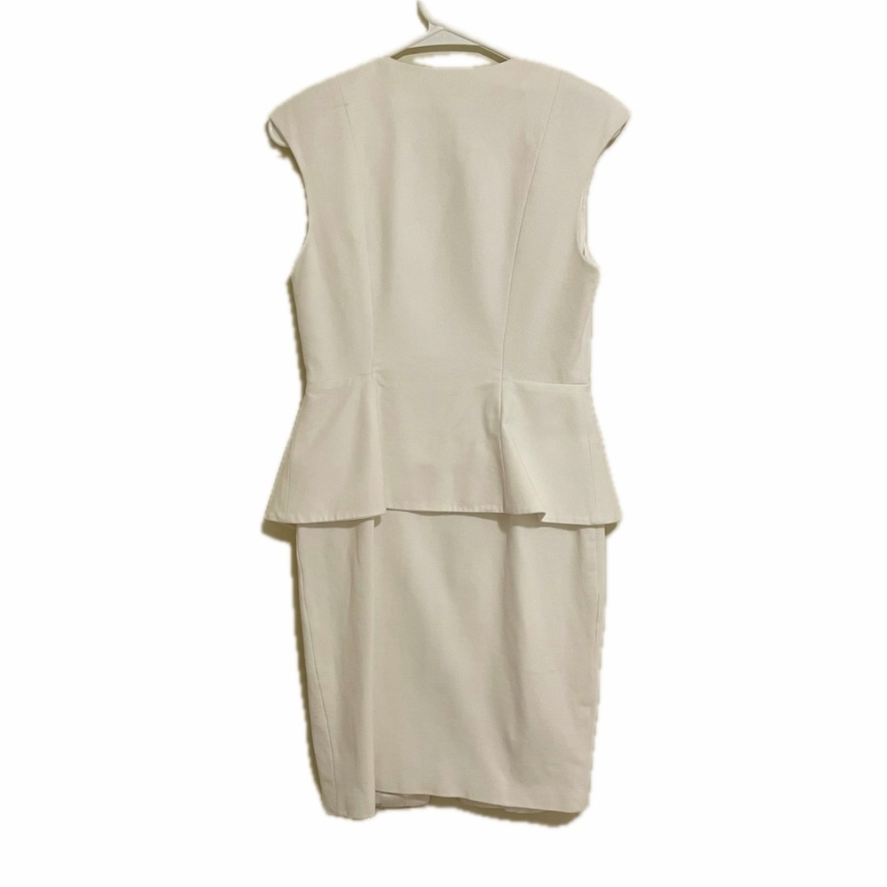 Ted Baker Janthum White Double-Zip Peplum Sheath Dress Size 2 - Picture 5 of 12